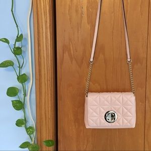 pink quilted leather Kate Spade with chain strap
